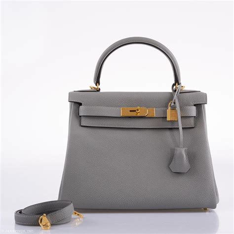 Hermes Kelly Retourne 28 Gris Mouette Togo 